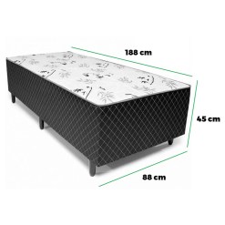 Cama Box Solteiro Conjugada Espuma Ortopedica Unibox 88x188 Medidas