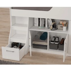Cama Multifuncional Solteiro 100 Mdf 2 Portas 1 Gaveta Nicho 1