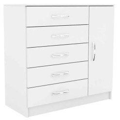 Comoda Evidencia Com Sapateira E 5 Gavetas Cor Branco