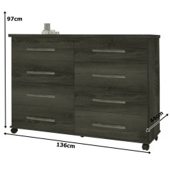 Comoda Jade 8 Gavetas Moveis Primus Medidas