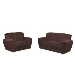 Conjunto Sofa 2 e 3 Lugares Saint Pierre Tecido Suede marrom