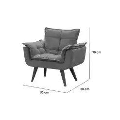 Poltrona Opalla Veludo Pes Palito My House Decor Medidas