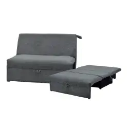 Sofa Cama 2 Lugares Suede Malu Matrix Cinza