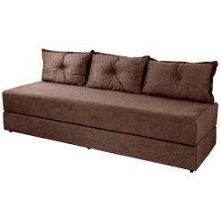 Sofa Cama Bicama 3 Lugares Casal Sofanete Suede Marrom