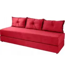 Sofa Cama Bicama 3 Lugares Casal Sofanete Suede vermelho