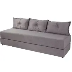 Sofa Cama Bicama 3 Lugares Casal Sofanete Tecido Suede Cinza