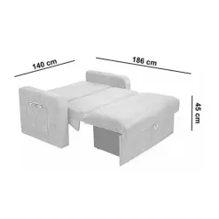 Sofa Cama Daiane Com Bau 2 Lugares 140cm Medidas
