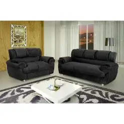 Sofa Conjunto com 2 e 3 Lugares Jogo em Tecido Suede 7025