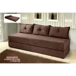 Sofanete Sofa de 3 lugares Sofa Cama de Casal Bicama em Suede Marrom Ambiente