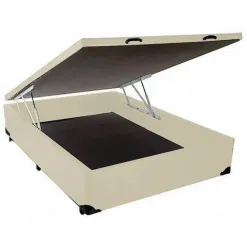 Base Box Bau Casal 36x138x188 Bege