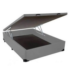 Base Box Bau Casal 36x138x188 Cinza