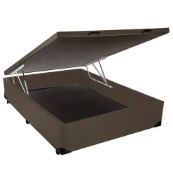 Base Box Bau Casal 36x138x188 Marrom
