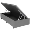 Base Box Com Bau Solteiro 36x88x188 Corino Cinza