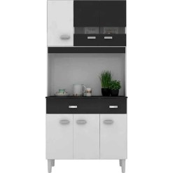 Cozinha Compacta Manu 6 Portas 2 Gavetas Branca Poquema