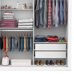 Guarda Roupa Bahia Casal 3 Portas 4 Gavetas Branco Detalhe