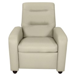 Poltrona Classic Reclinavel Tecido Corino Bege