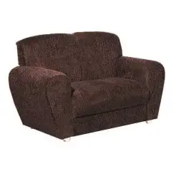 Sofa 5010 com 2 Lugares em Tecido Suede e Encosto Fixo Marrom