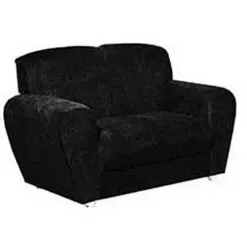 Sofa 5010 com 2 Lugares em Tecido Suede e Encosto Fixo Preto