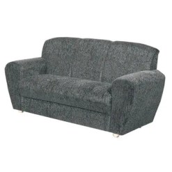 Sofa 5010 com 3 Lugares em Tecido Suede e Encosto Fixo Cinza