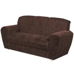 Sofa 5010 com 3 Lugares em Tecido Suede e Encosto Fixo Marrom