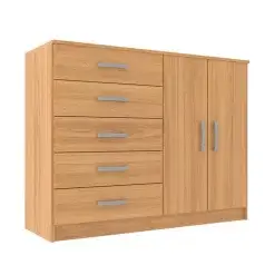 Comoda Atenas 2 Portas 5 Gavetas Evidencia Cinamomo