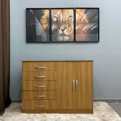 Comoda Atenas 2 Portas 5 Gavetas Evidencia Foto Real