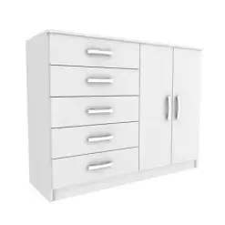 Comoda 2 Portas 5 Gavetas Atenas Branco Evidencia