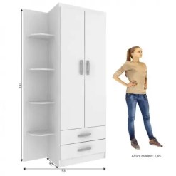 Guarda Roupa Infantil 2 Portas com Cantoneira Evidencia Branco Medidas