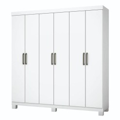 Guarda Roupa Recife 6 Portas Sem Espelho 2 Gavetas Branco