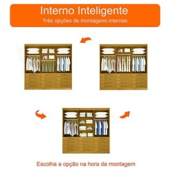 Guarda Roupa Casal Monaco 06 Portas Interno