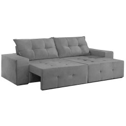 Sofa Retratil Espanha 150cm Tecido Suede cinza