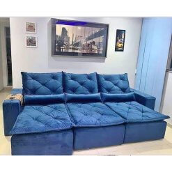 Sofa Retratil e Reclinavel Castelo Azul Foto Real
