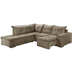 Sofa de Canto Denver Retratil bege