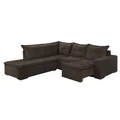 Sofa de Canto Denver Retratil marrom