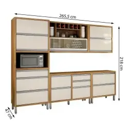 Cozinha Jade Completa 8 Portas 7 Gavetas 5 Pecas CHF Medidas