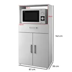 Balcao Multiuso Marcele 2 Portas Branco Para Microondas Medidas