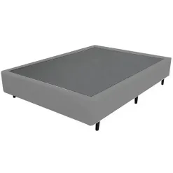 Base Box Cama Casal 26x138x188cm Courino Cinza