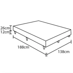 Base Cama Box Casal 26x138x188cm Courino