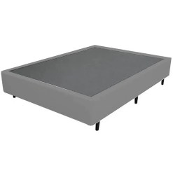 Base Cama Box Casal 26x138x188cm Suede Cinza