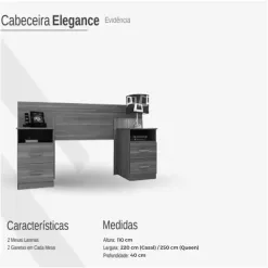 Cabeceira Elegance Casal Queen Medidas