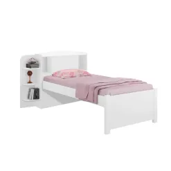 Cama Milenio Solteiro 100 MDF Sem Cama Auxiliar Branco