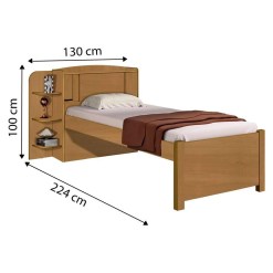 Cama Solteiro MDF Milenio Sem Cama Auxiliar Medidas