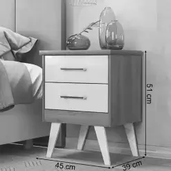 Mesa de Cabeceira Thor 2 Gavetas Rud Rack Medidas