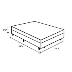 Base Box Bipartida Baú Universal Casal 43x188x138 Branca