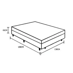 Base Box Bipartida Baú Universal Casal 43x188x138 Branca