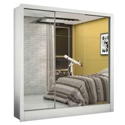 Guarda Roupa Dubai Casal Todo Espelhado 3 Portas 3 Gavetas Carioca Branco