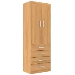 Guarda Roupa Evidencia Camiseiro Solteiro 2 Portas 4 Gavetas Cinamomo