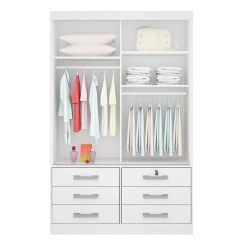 Guarda Roupa Meridian 2 Portas D Doro Branco Aberto