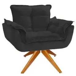 Poltrona Opalla Giratória Tecido Suede