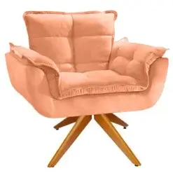 Poltrona Opalla Giratoria Suede Terracota